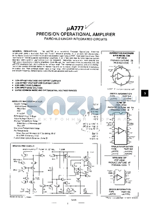 UA777HC datasheet - Precision Operational Amplifier