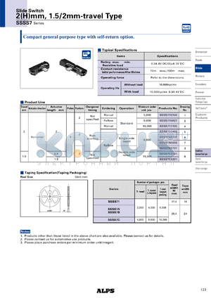 SSSS710100 datasheet - Slide Switch