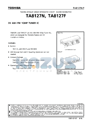 TA8127N datasheet - 3V AM/FM 1CHIP TUNER IC