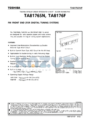 TA8176F datasheet - FM FRONT END (FOR DIGITAL TUNING SYSTEM