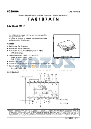 TA8187 datasheet - 1.5V DUAL FM IF