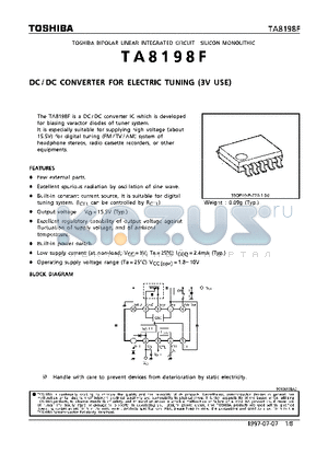 TA8198F datasheet - DC/DC CONVERTER FOR ELECTRIC TUNING (3V USE)
