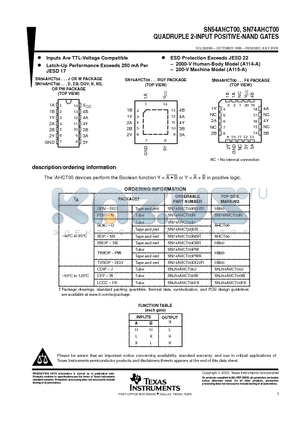 SN74AHCT00DGVRE4 datasheet - QUADRUPLE 2-INPUT POSITIVE-NAND GATES