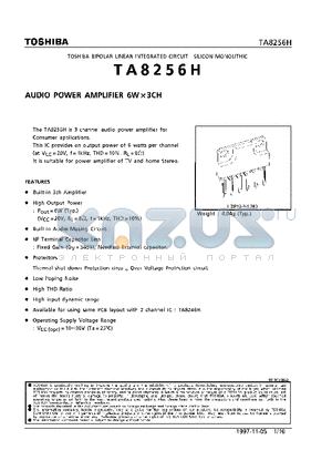 TA8256H datasheet - AUDIO POWER AMPLIFIER 6W x 3CH