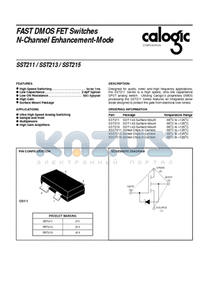 SST211 datasheet - FAST DMOS FET Switches N-Channel Enhancement-Mode