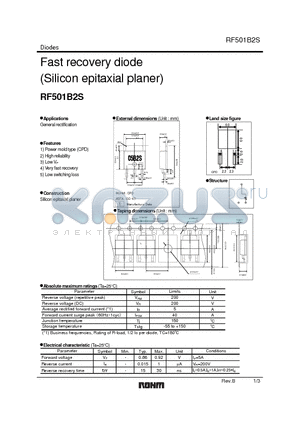 RF501B2S datasheet - Fast recovery diode (Silicon epitaxial planer)