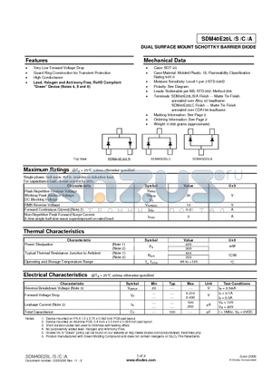 SDM40E20LA-7 datasheet - DUAL SURFACE MOUNT SCHOTTKY BARRIER DIODE