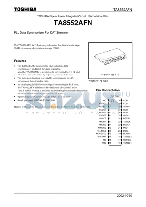 TA8552AFN_02 datasheet - PLL Data Synchronizer For DAT Streamer