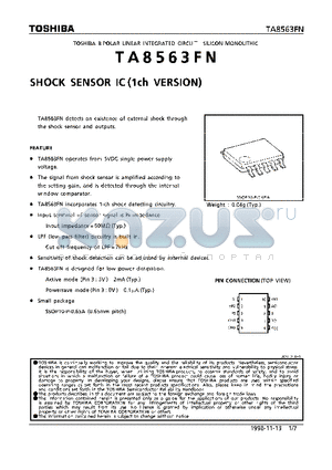 TA8563FN datasheet - SHOCK SENSOR IC (1ch VERSION)
