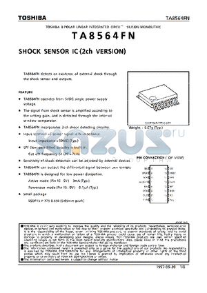 TA8564FN datasheet - SHOCK SENSOR IC (2ch VERSION)