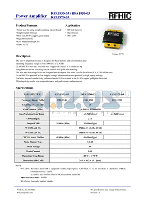 RFA1930-03 datasheet - Power Amplifier