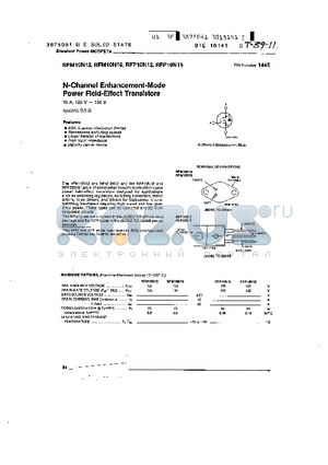 RFM10N12 datasheet - N-CHANNEL ENHANCEMENT-MODE POWER FIELD-EFFECT TRANSISTORS