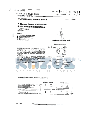 RFM5P12 datasheet - P - CHANNEL ENHANCEMENT - MODE POWER FIELD - EFFECT TRANSISTORS