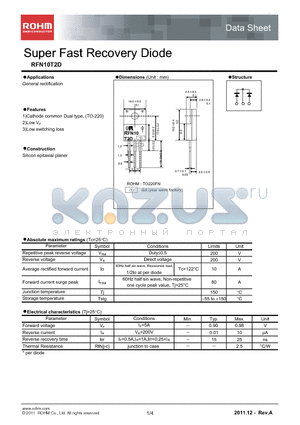RFN10T2D datasheet - Super Fast Recovery Diode