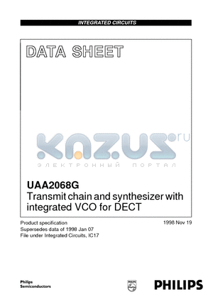 UAA2068 datasheet - Transmit chain and synthesizer with integrated VCO for DECT