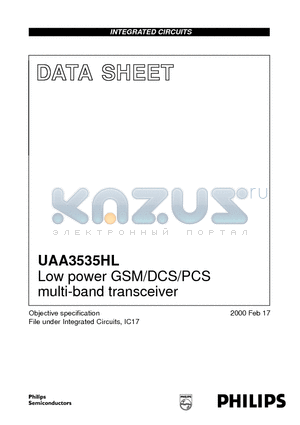 UAA3535 datasheet - Low power GSM/DCS/PCS multi-band transceiver