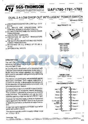 UAF1780 datasheet - DUAL 2A LOW DROP OUT INTELLIGENT POWER SWITCH