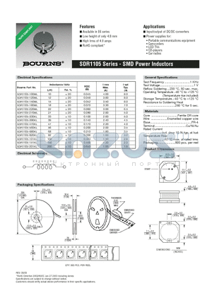 SDR1105-180ML datasheet - SMD Power Inductors