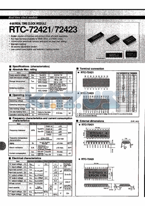 RTC-72421 datasheet - Real time clock module(4-bit REAL TIME CLOCK MODULE)