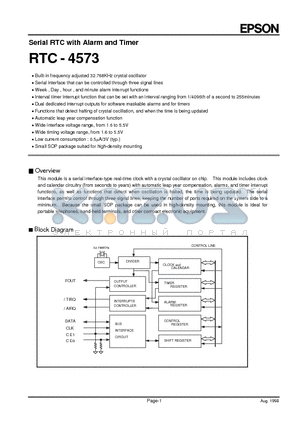 RTC4573 datasheet - Serial RTC with Alarm and Timer