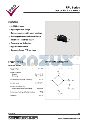 RFU15001P datasheet - Low profile force sensor