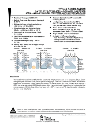 TLV2544QD datasheet - 3-V TO 5.5-V, 12-BIT, 200-KSPS, 4-/8-CHANNEL, LOW-POWER SERIAL ANALOG-TO-DIGITAL CONVERTERS WITH AUTOPOWER-DOWN