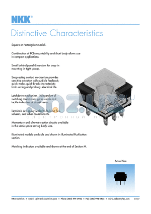 UB15KKW01N-F datasheet - Distinctive Characteristics