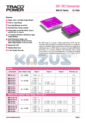 TAM25-4822 datasheet - DC/DC Converter