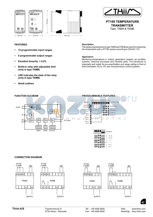 TAMAB024DA3C datasheet - TEMPERATURE TRANSMITTER