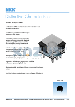 UB15NBKW01N-B datasheet - Distinctive Characteristics