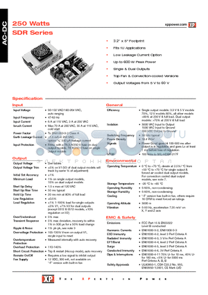 SDR250AD0312 datasheet - AC-DC Power Supplies
