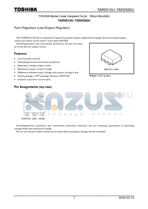 TAR5S17U datasheet - Point Regulators (Low-Dropout Regulator)