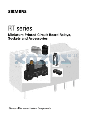 RTE24005 datasheet - Miniature Printed Circuit Board Relays, Sockets and Accessories