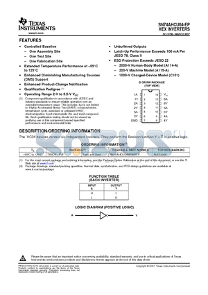 SN74AHCU04MPWREP datasheet - HEX INVERTERS