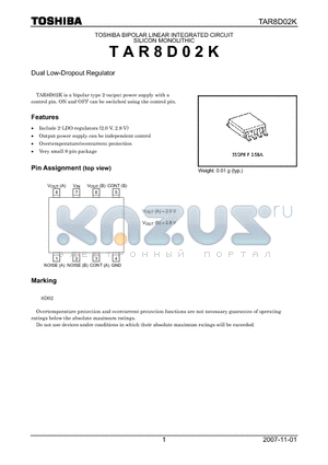 TAR8D02K datasheet - Dual Low-Dropout Regulator