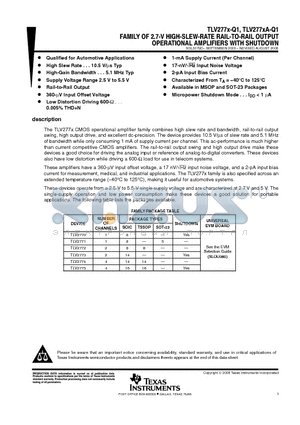 TLV2772AQPWRQ1 datasheet - FAMILY OF 2.7-V HIGH-SLEW-RATE RAIL-TO-RAIL OUTPUT OPERATIONAL AMPLIFIERS WITH SHUTDOWN