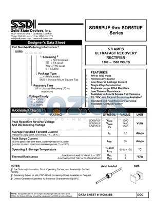 SDR5TUF datasheet - ULTRAFAST RECOVERY RECTIFIER