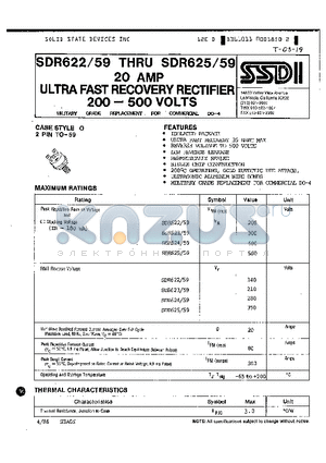 SDR625 datasheet - ULTRA FAST RECOVERY RECTIFIER