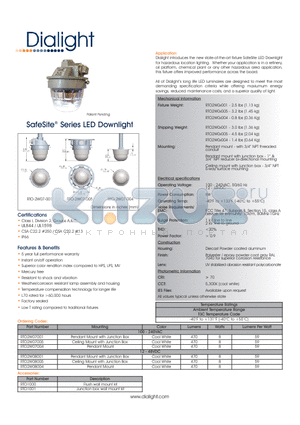 RTO2W08004 datasheet - SafeSite^ Series LED Downlight