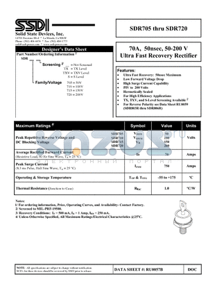 SDR710 datasheet - Ultra Fast Recovery Rectifier