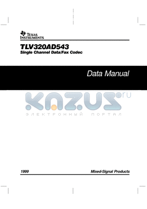 TLV320AD543 datasheet - Single Channel Data/Fax Codec