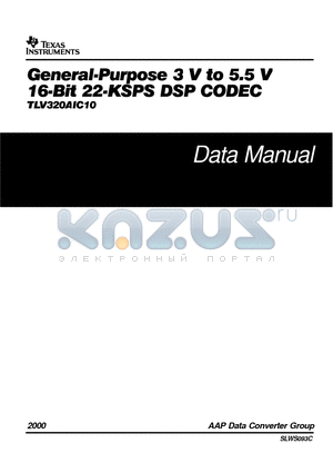 TLV320AIC10CPFB datasheet - General-Purpose 3V  to 5.5V 16-bit 22-KSPS DSP CODEC