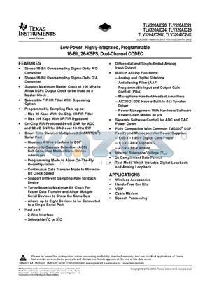 TLV320AIC20CPFBG4 datasheet - Layout and Grounding Guidelines for TLV320AIC2x