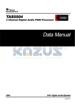 TAS5504PAGR datasheet - 4 Channel Digital Audio PWM Processor