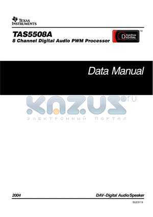 TAS5508APAG datasheet - 8 Channel Digital Audio PWM Processor