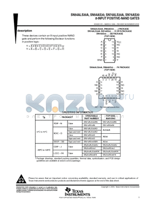 SN74ALS30AD datasheet - 8-INPUT POSITIVE-NAND GATES