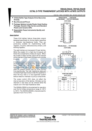 SN74ALS563BDW datasheet - OCTAL D-TYPE TRANSPARENT LATCHES WITH 3-STATE OUTPUTS