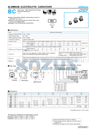 UBC1E332MNS datasheet - ALUMINUM ELECTROLYTIC CAPACITORS