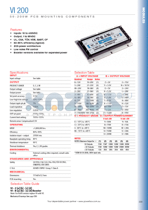 VI-203-IX datasheet - 50 - 200W PCB MOUNTING COMPONENETS