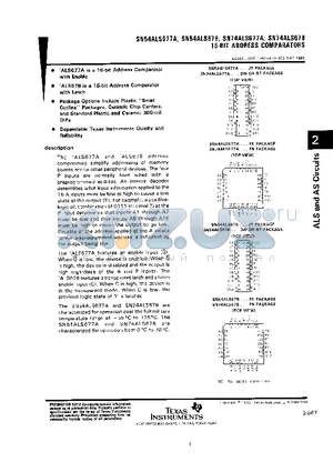 SN74ALS677ADW datasheet - 16-BIT ADDRESS COMAPARATORS